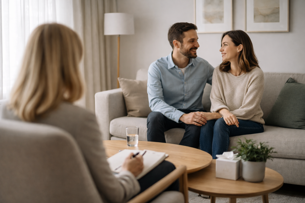 couple enjoys their relationship coaching session
